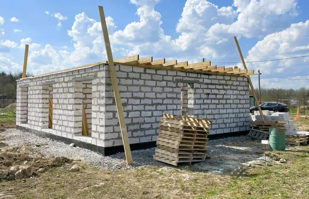 Кладка стен из газобетона — в д. Смердовицы, фото 7
