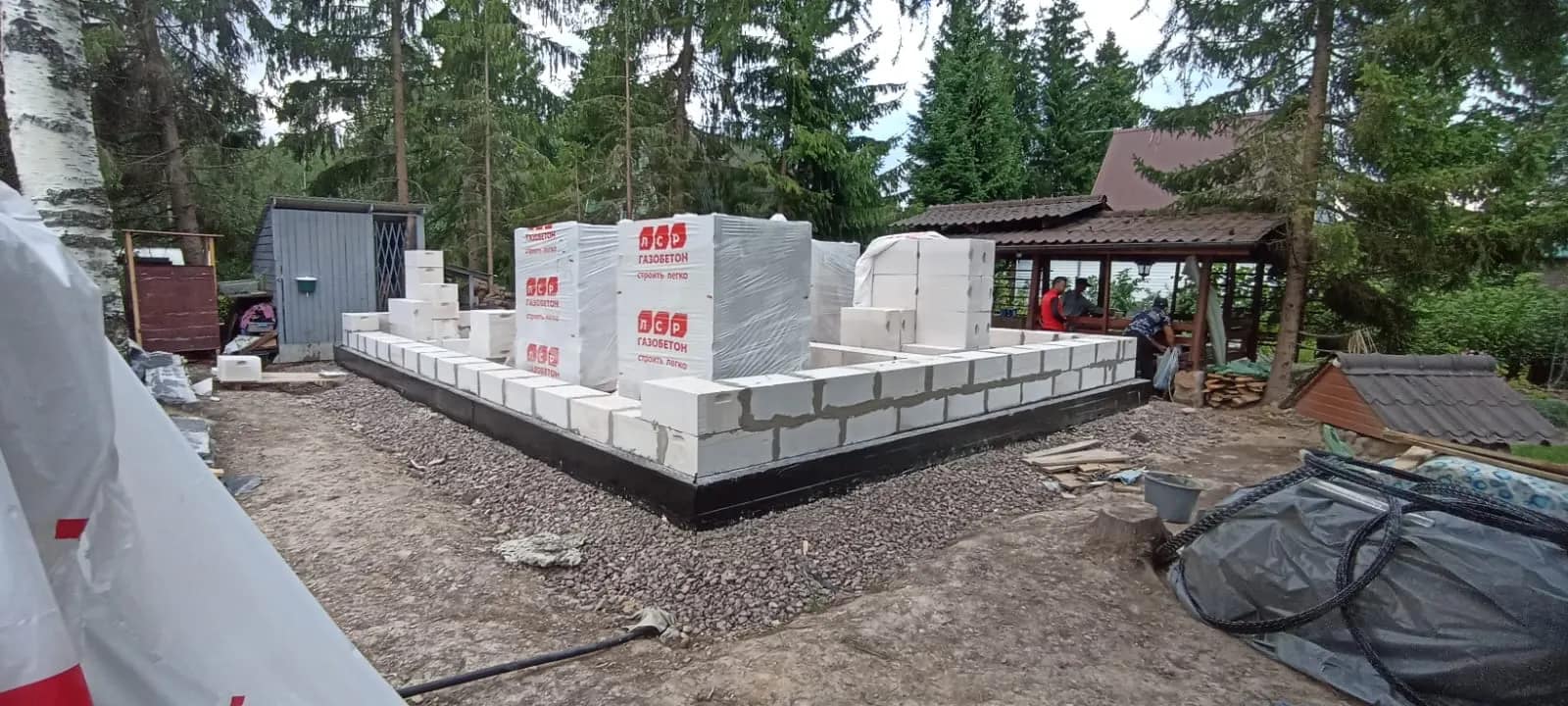 Кладка стен из газобетона — в СНТ Фауна, фото 3