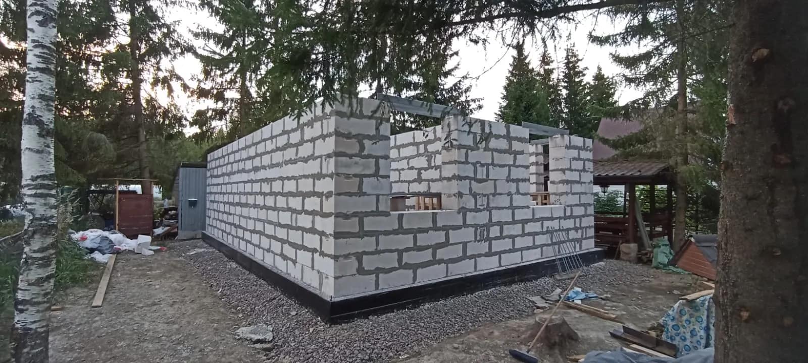 Кладка стен из газобетона — в СНТ Фауна, фото 6