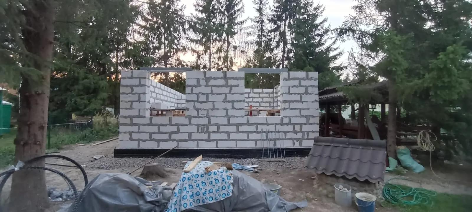 Кладка стен из газобетона — в СНТ Фауна, фото 7