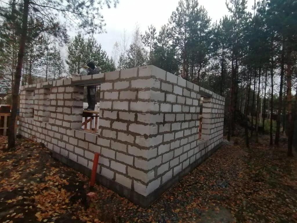Кладка стен из газобетона — в п. Ульяновка, фото 7